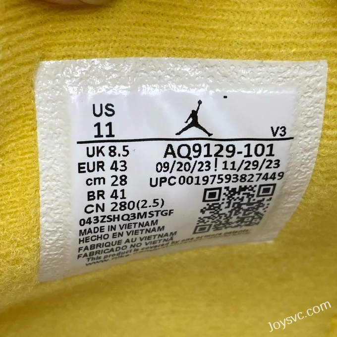 Air Jordan 4 Retro Vivid Sulfur AQ9129-101 White Orange Yellow