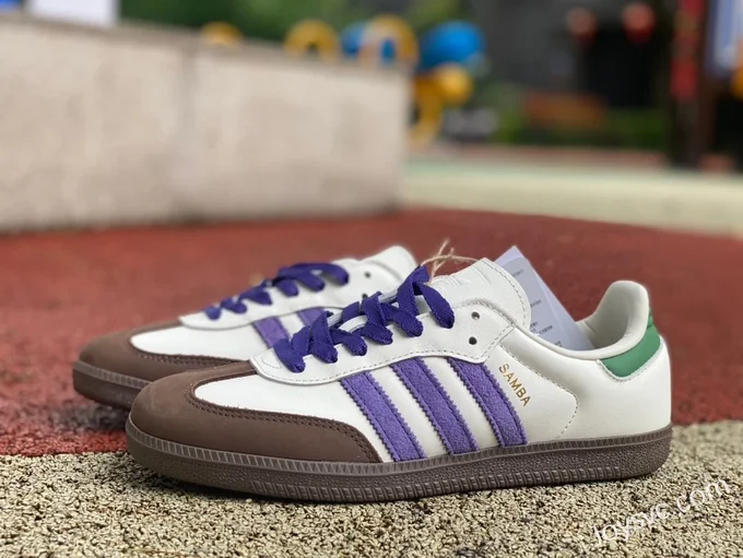 Adidas Samba OG White Purple Brown Retro Sneakers ID8349