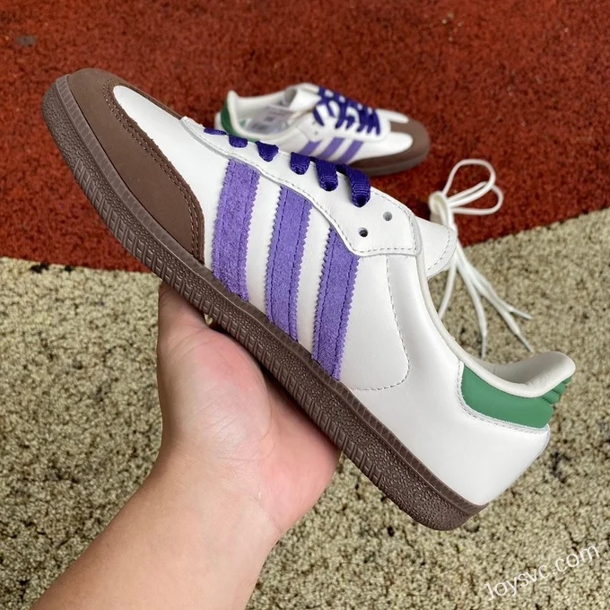 Adidas Samba OG White Purple Brown Retro Sneakers ID8349