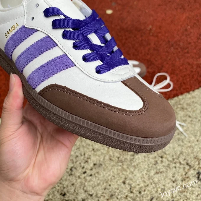 Adidas Samba OG White Purple Brown Retro Sneakers ID8349