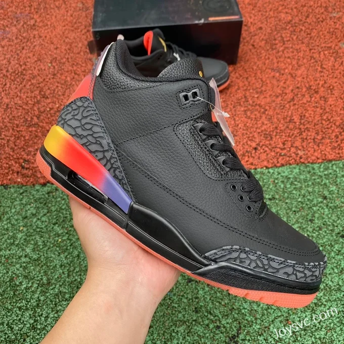 J Balvin x Air Jordan 3 FN0344-001 Black Rainbow