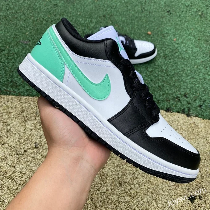 Air Jordan 1 Low 553558-131 Black White Green Pure Version