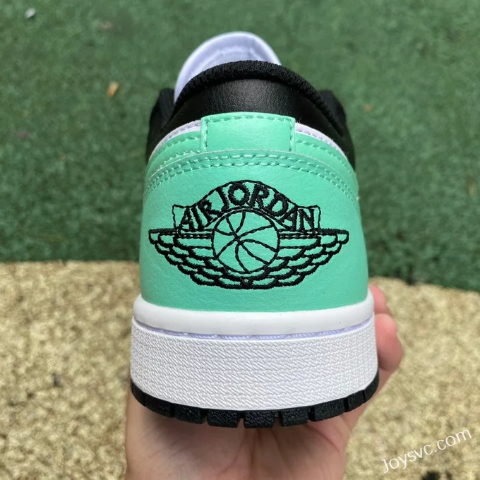 Air Jordan 1 Low 553558-131 Black White Green Pure Version