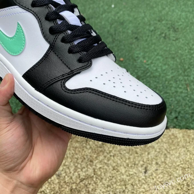 Air Jordan 1 Low 553558-131 Black White Green Pure Version