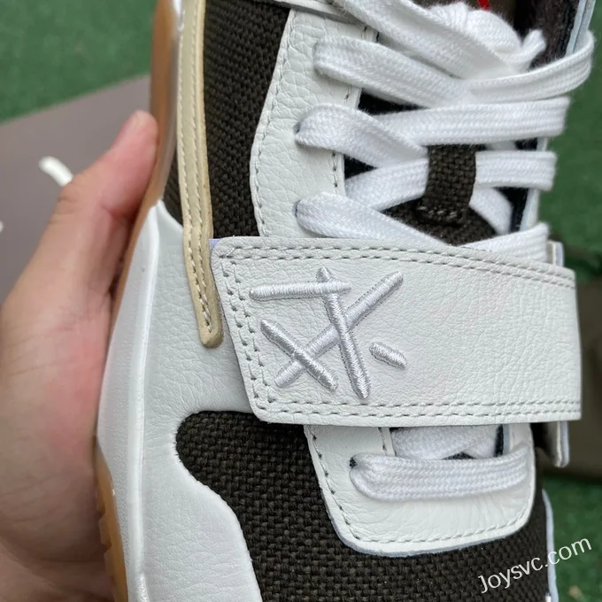 Travis Scott x Jordan Cut The Check FZ8117-100 White Black Brown Cut Piece Version