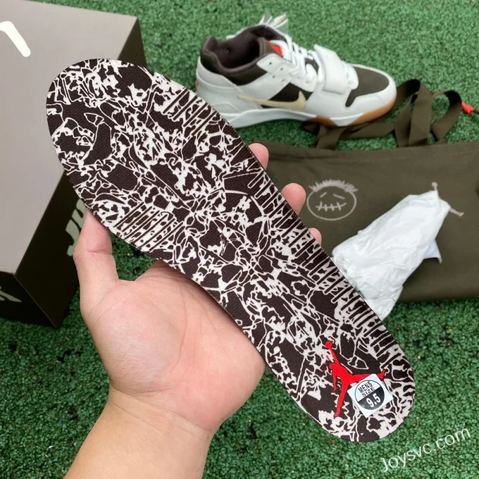 Travis Scott x Jordan Cut The Check FZ8117-100 White Black Brown Cut Piece Version