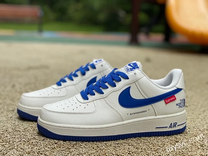 Supreme x Nike Air Force 1 White Blue BY YOU Fashion Sneakers