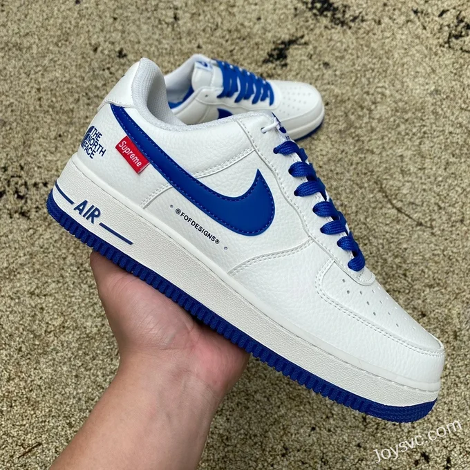 Supreme x Nike Air Force 1 White Blue BY YOU Fashion Sneakers