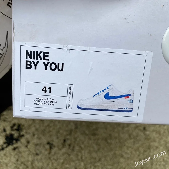 Supreme x Nike Air Force 1 White Blue BY YOU Fashion Sneakers