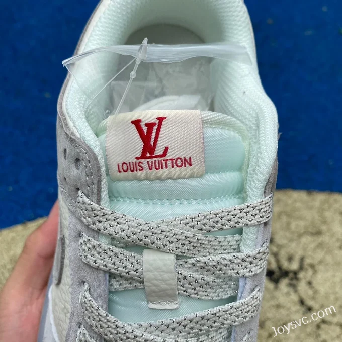 Nike Dunk x Louis Vuitton White Grey Suede Retro Sneakers CR8033-503