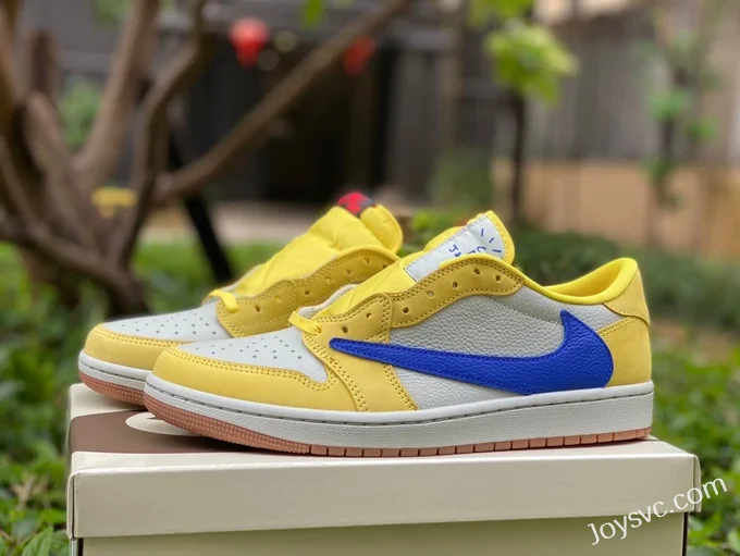 Travis Scott x Air Jordan 1 Low DZ4137-700 White Yellow Blue Canary 8.0 DG 2.0