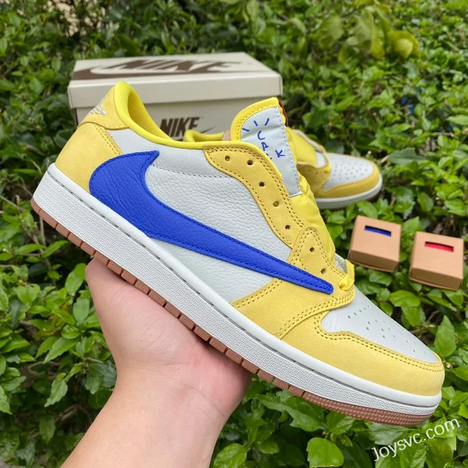 Travis Scott x Air Jordan 1 Low DZ4137-700 White Yellow Blue Canary 8.0 DG 2.0