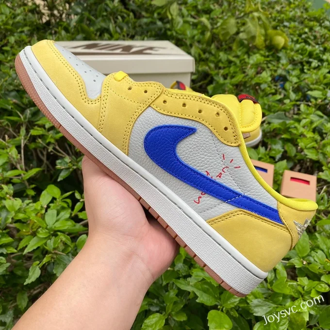 Travis Scott x Air Jordan 1 Low DZ4137-700 White Yellow Blue Canary 8.0 DG 2.0