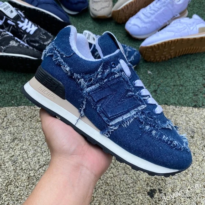 New Balance x MU MU 574 Denim Blue Pure Original Low-Top Casual Shoes