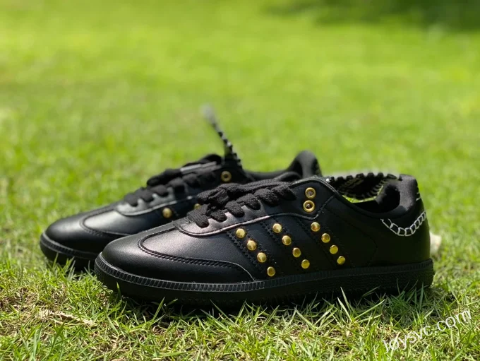 Wales Bonner x Adidas Samba Black Gold Retro Sneakers