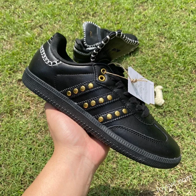 Wales Bonner x Adidas Samba Black Gold Retro Sneakers