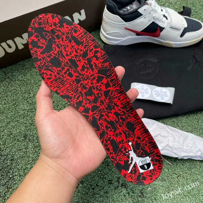 Travis Scott x Jordan Cut The Check FZ8117-101 White Black Red Cut Piece Version