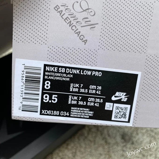 Nike Dunk Low x Supreme White Black XD6188-034