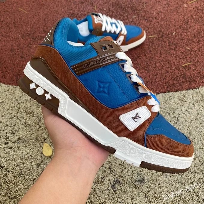 Louis Vuitton Trainer Blue Brown G Version