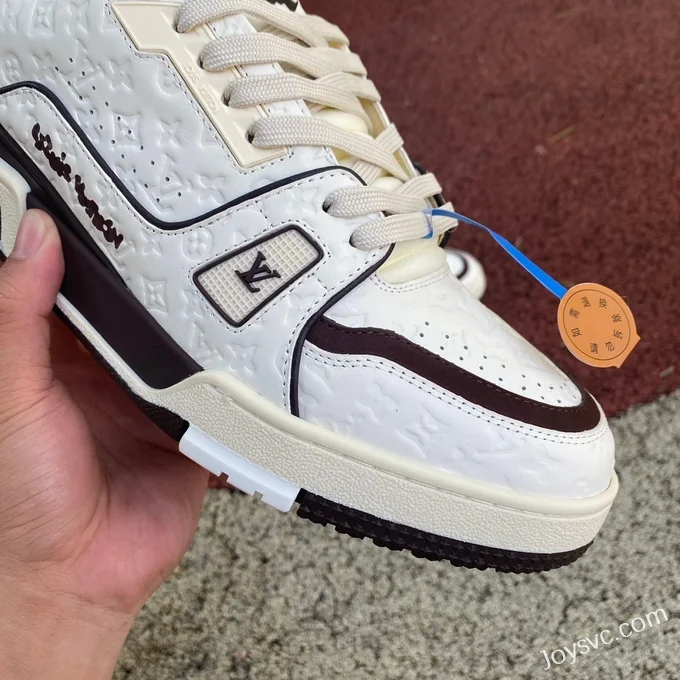 Louis Vuitton Trainer White Brown G Version