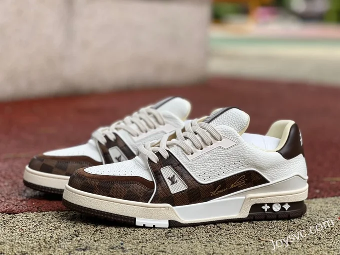 Louis Vuitton Trainer White Brown G Version