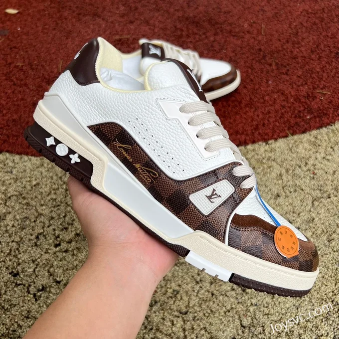 Louis Vuitton Trainer White Brown G Version