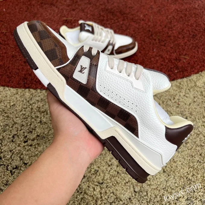 Louis Vuitton Trainer White Brown G Version