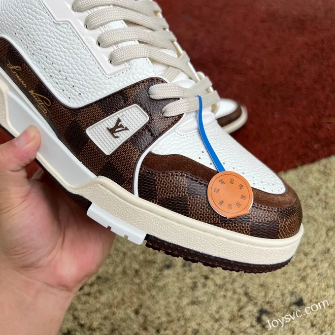 Louis Vuitton Trainer White Brown G Version