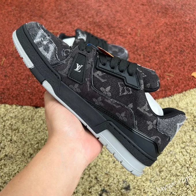 Louis Vuitton Trainer Black Grey G Version