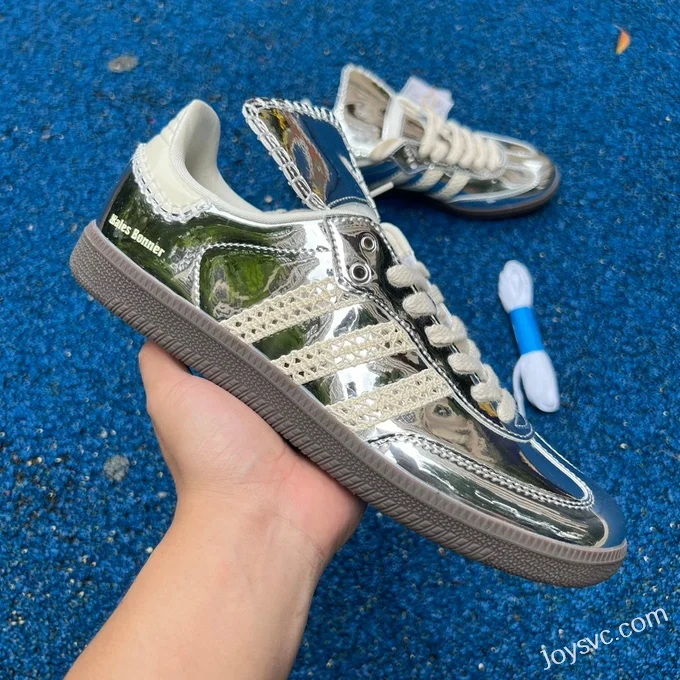 Wales Bonner x Adidas Samba Liquid Silver Retro Sneakers IG8181