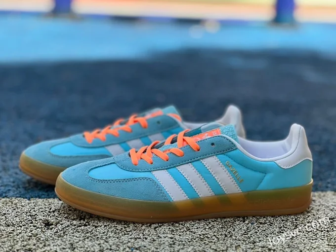 Adidas Indoor Blue White Orange Retro Sneakers HQ9017