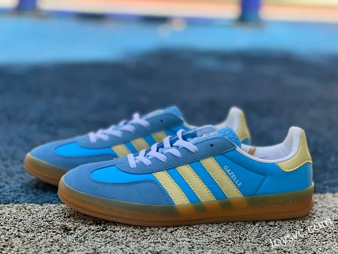 Adidas Indoor Beige Blue Retro Sneakers IE2960