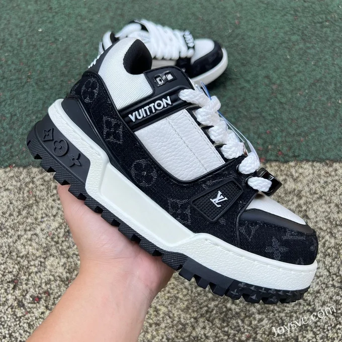 Louis Vuitton Trainer Maxi Denim Black White