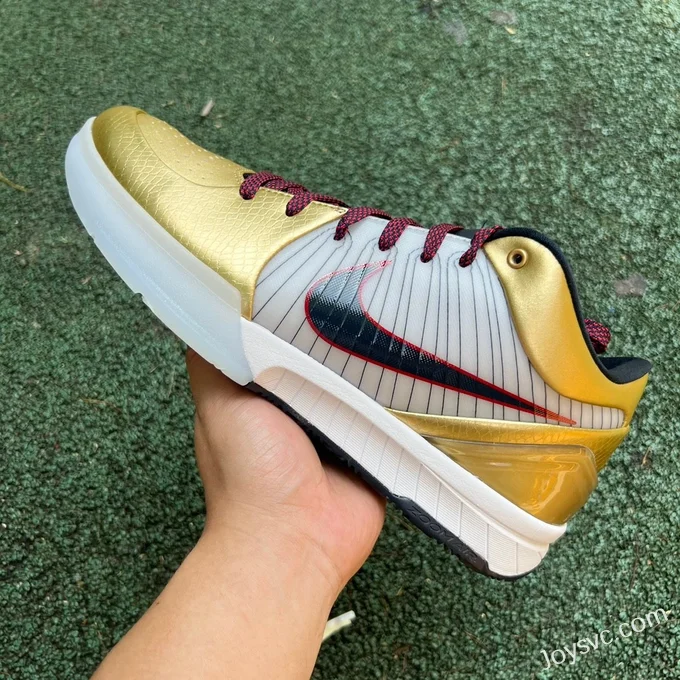 Nike Kobe 4 Protro Gold Medal - White Black Gold Basketball Shoes