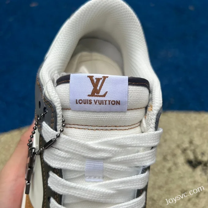 Nike Dunk x Louis Vuitton White Brown Grey Retro Sneakers DQ1098-356