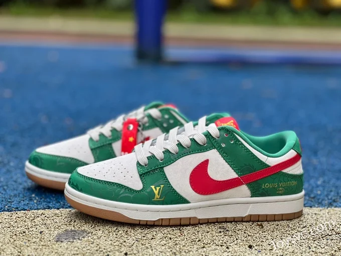 Nike Dunk x Louis Vuitton White Green Red Retro Sneakers XP3802-331