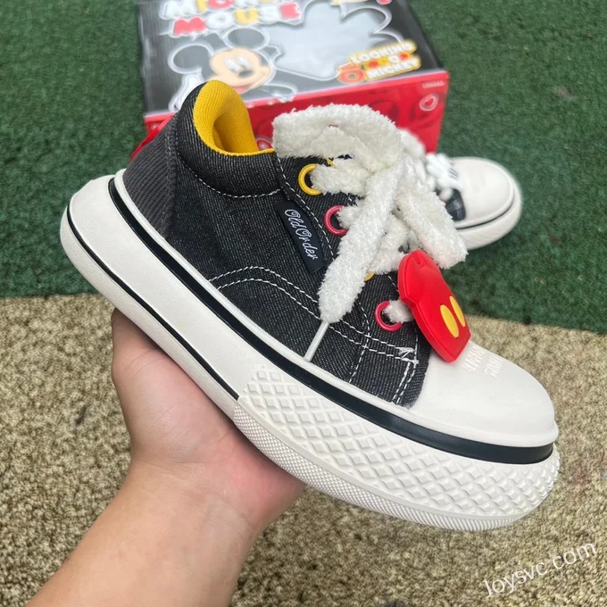 Disney x OLD ORDER Mickey Mouse Low-Top Canvas Shoes Black White