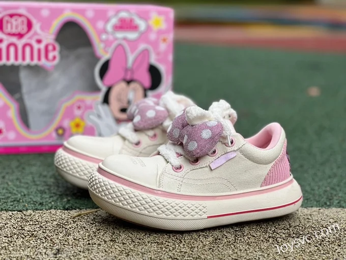 Disney x OLD ORDER Mickey Mouse Low-Top Canvas Shoes White Pink