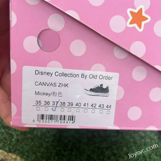 Disney x OLD ORDER Mickey Mouse Low-Top Canvas Shoes White Pink