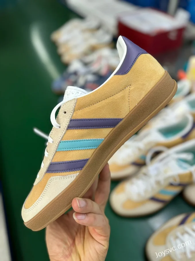 Adidas Gazelle Indoor Khaki Purple Blue Retro Sneakers IG1636