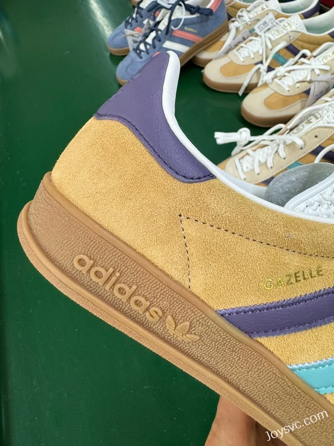 Adidas Gazelle Indoor Khaki Purple Blue Retro Sneakers IG1636