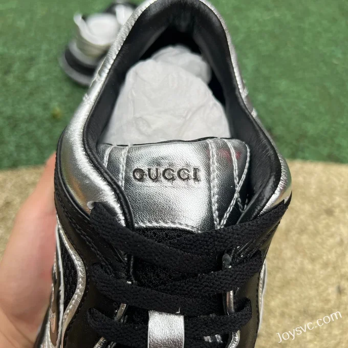 GUCCI Leather Dad Sneakers 2.0 in Black & Silver