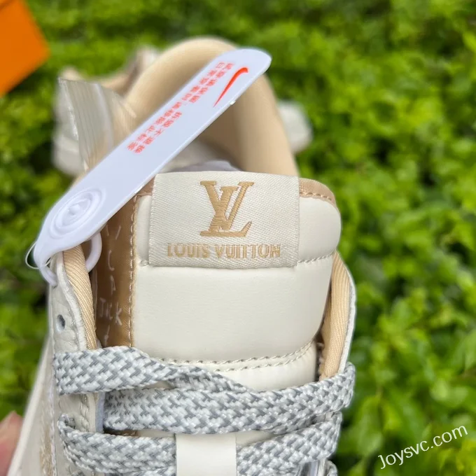 Travis Scott x Louis Vuitton x Air Jordan 1 Low White Brown Print Retro