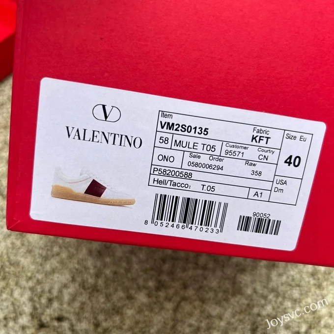 Valentino UPVILLAGE Leather Sneakers in White & Brown