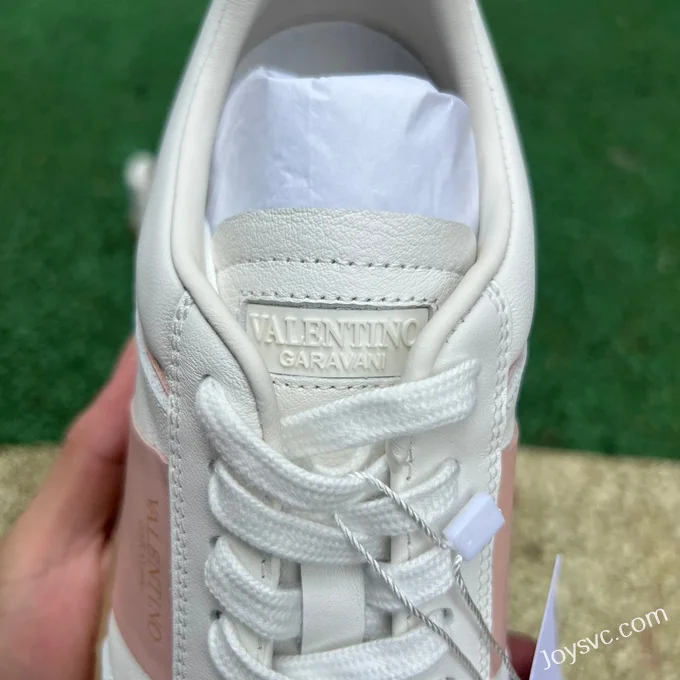 Valentino UPVILLAGE Leather Sneakers in White & Pink