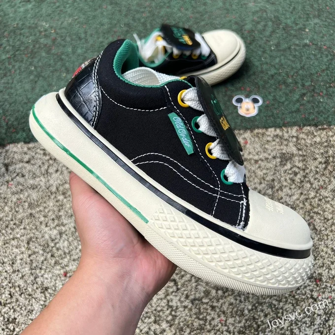 Disney x OLD ORDER Mickey Mouse Low-Top Canvas Shoes Black Green Yellow