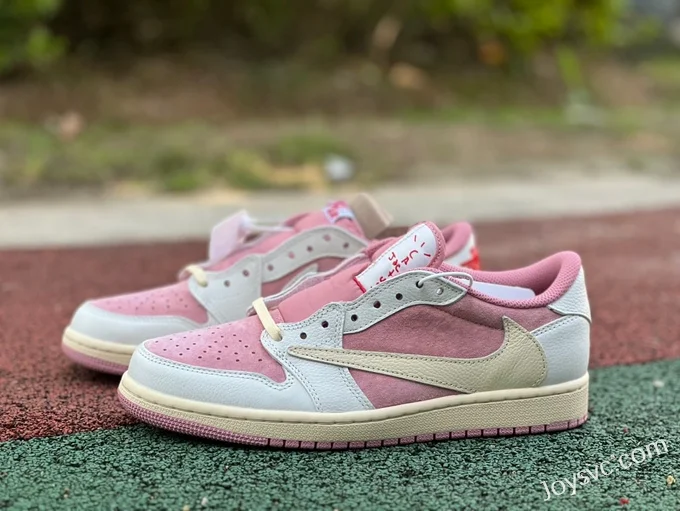 Travis Scott x Air Jordan 1 Low DM7886-600 White Pink Reverse Swoosh