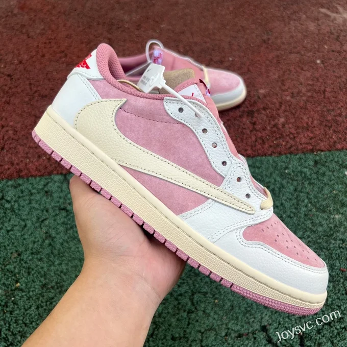 Travis Scott x Air Jordan 1 Low DM7886-600 White Pink Reverse Swoosh