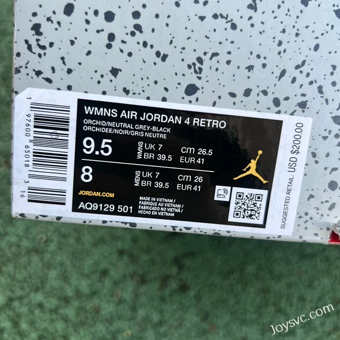 Air Jordan 4 Orchid AQ9129-501 White Pink