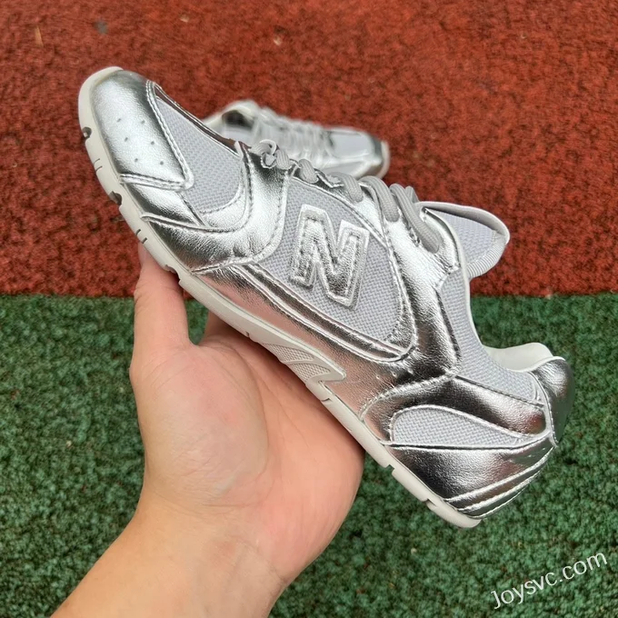 NB 530MIU Liquid Metal Silver New Balance x MIU MIU 530 Retro Running Shoes